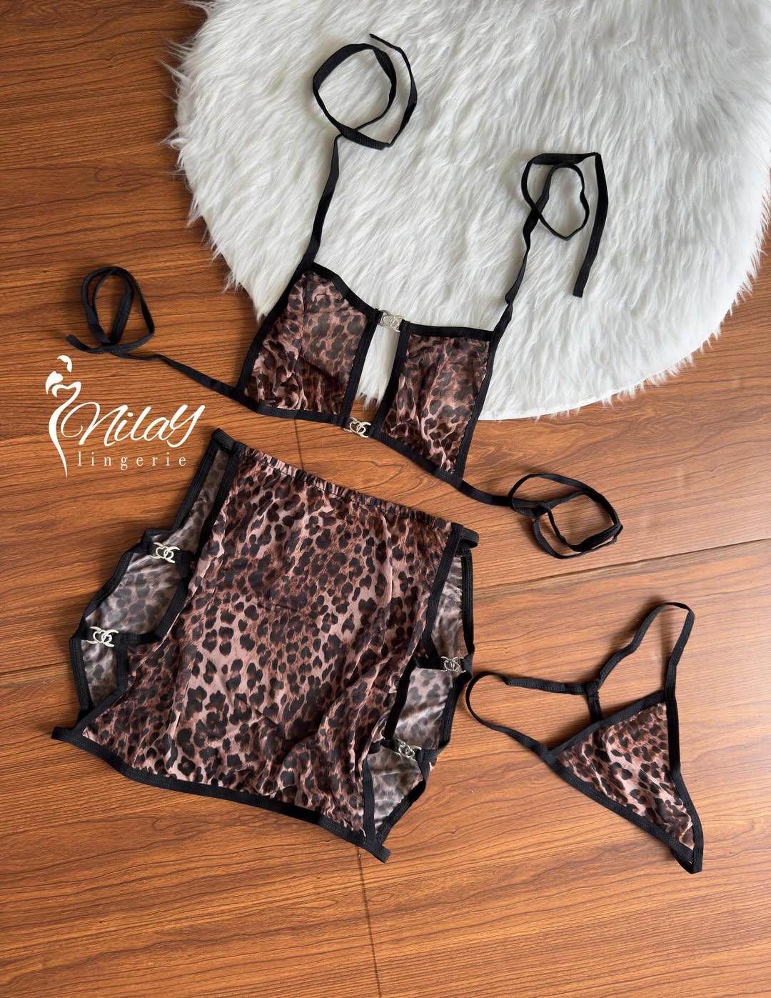 ست پلنگی حریر  کد 8515