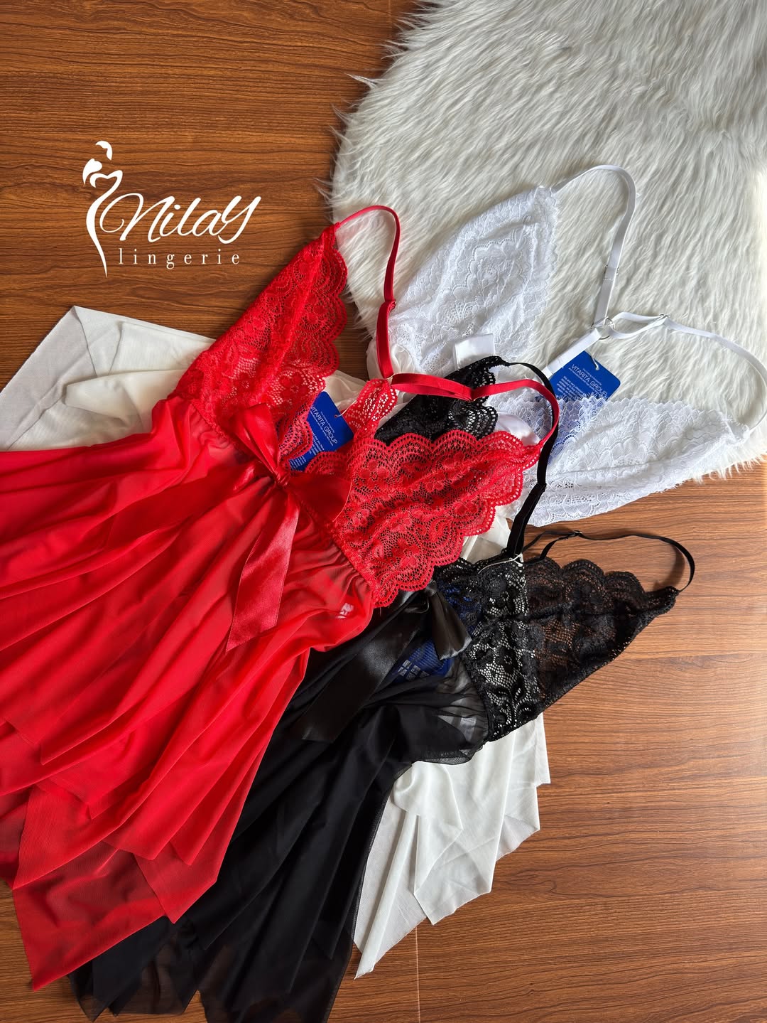 لباس خواب حریر دانتل زنانه  کد 2235